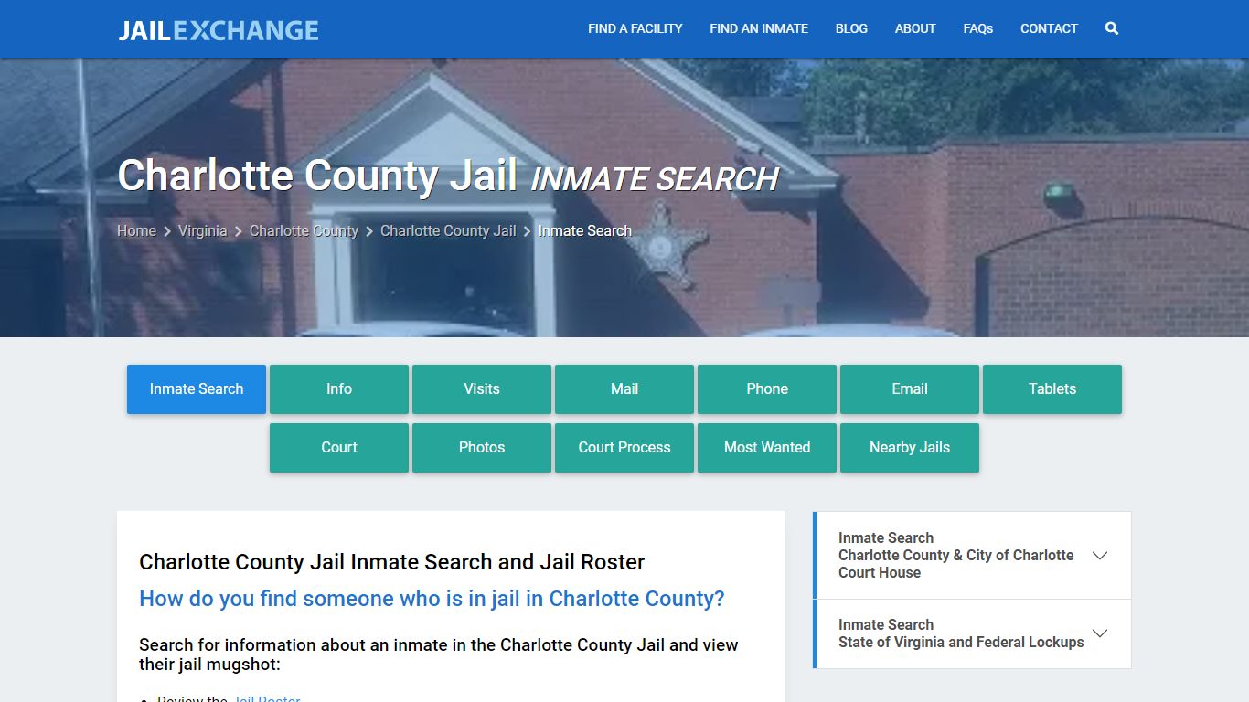 Inmate Search: Roster & Mugshots - Charlotte County Jail, VA